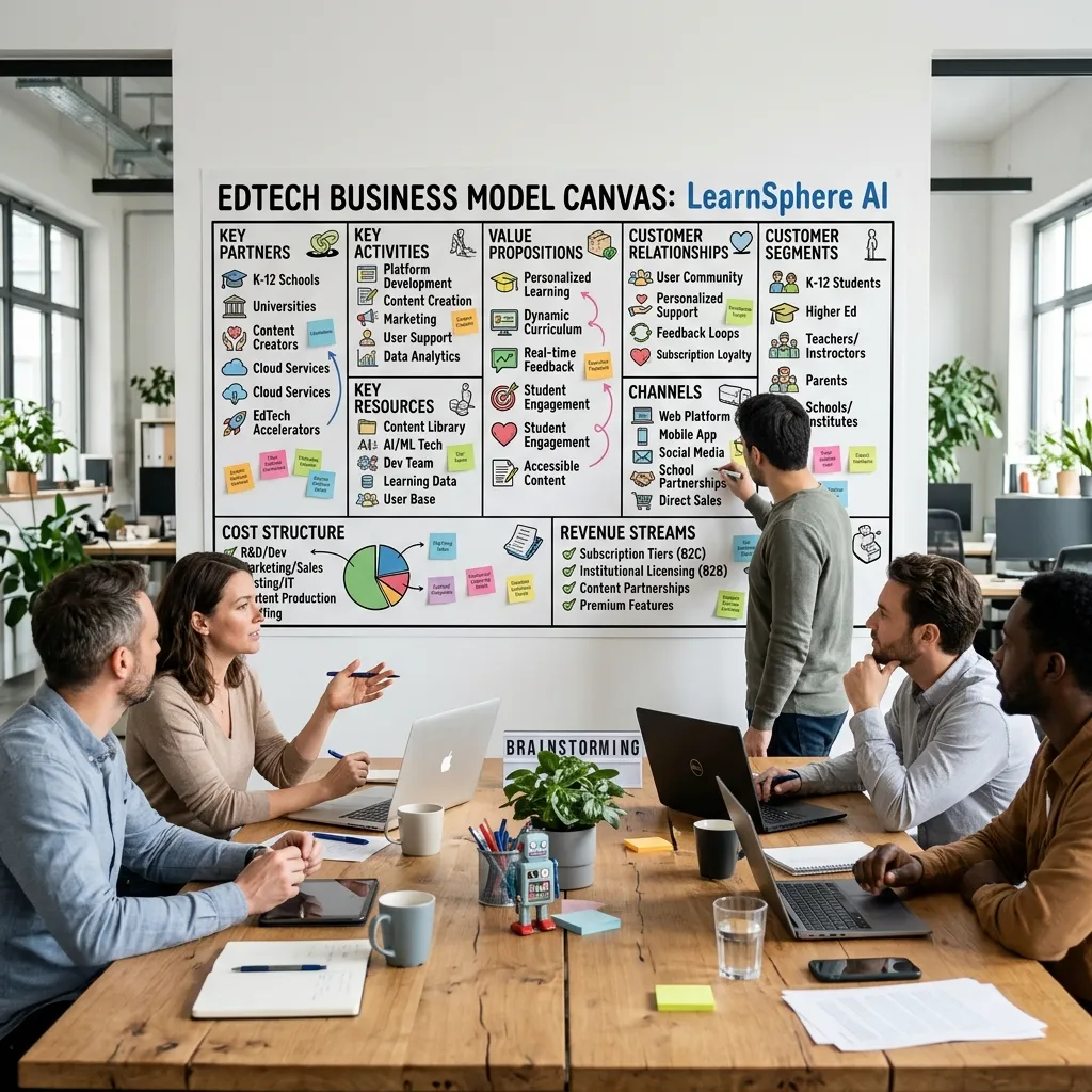 Breaking Down an example of a business canvas model for EdTech